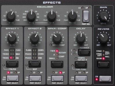 The Electro 4 Effect section (all models)